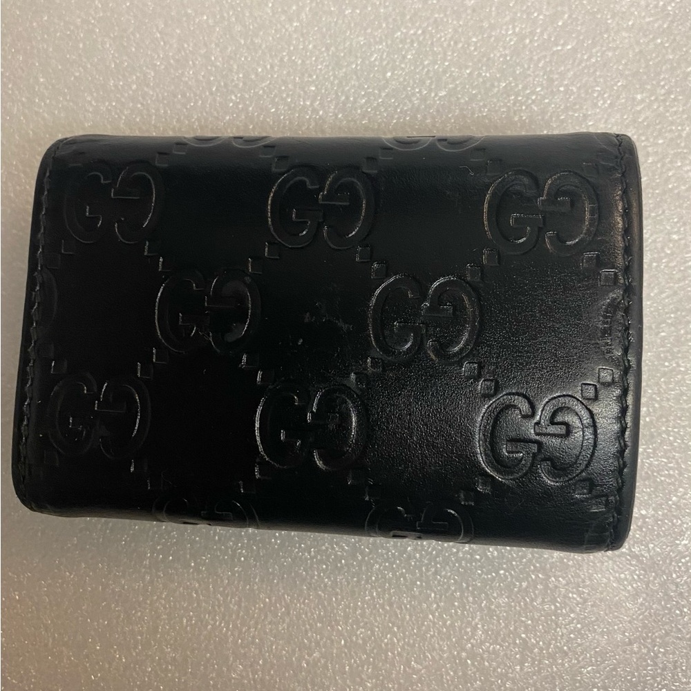 Gucci Black Leather Key & Card Holder